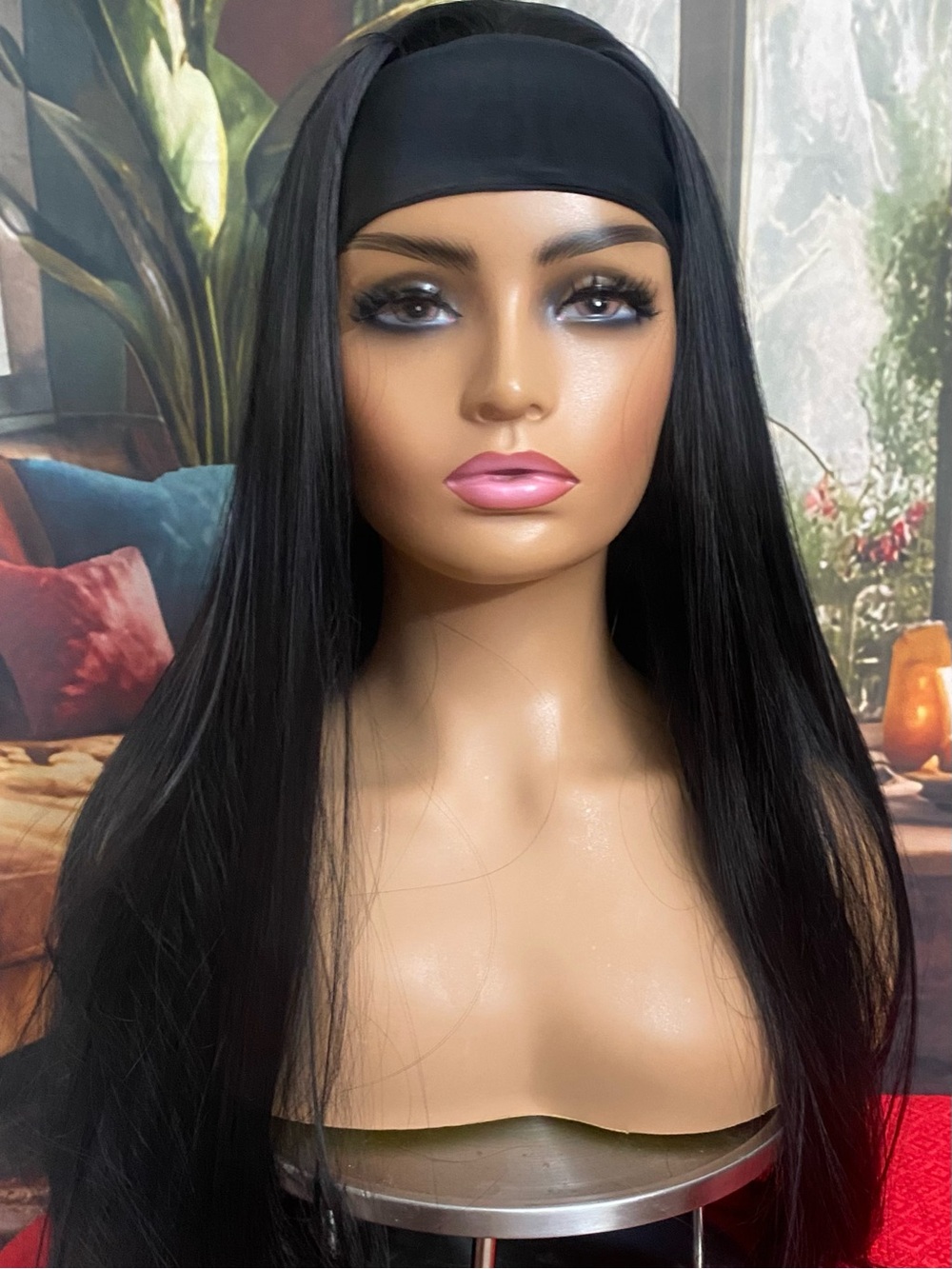CLEARANCE Sleek Black Headband Wig